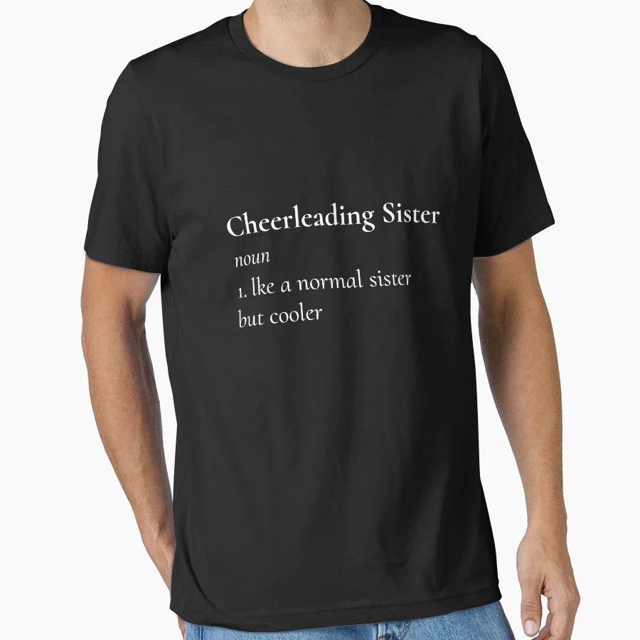 Cheerleading Sister Definition Funny T-Shirt - Minimalist Print for Adults