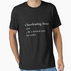 Cheerleading Sister Definition Funny T-Shirt - Minimalist Print for Adults