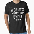 Worlds Okayest Uncle Funny Uncle T-Shirt - Trendy Graphic Men Women