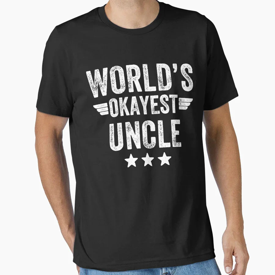 Worlds Okayest Uncle Funny Uncle T-Shirt - Trendy Graphic Men Women