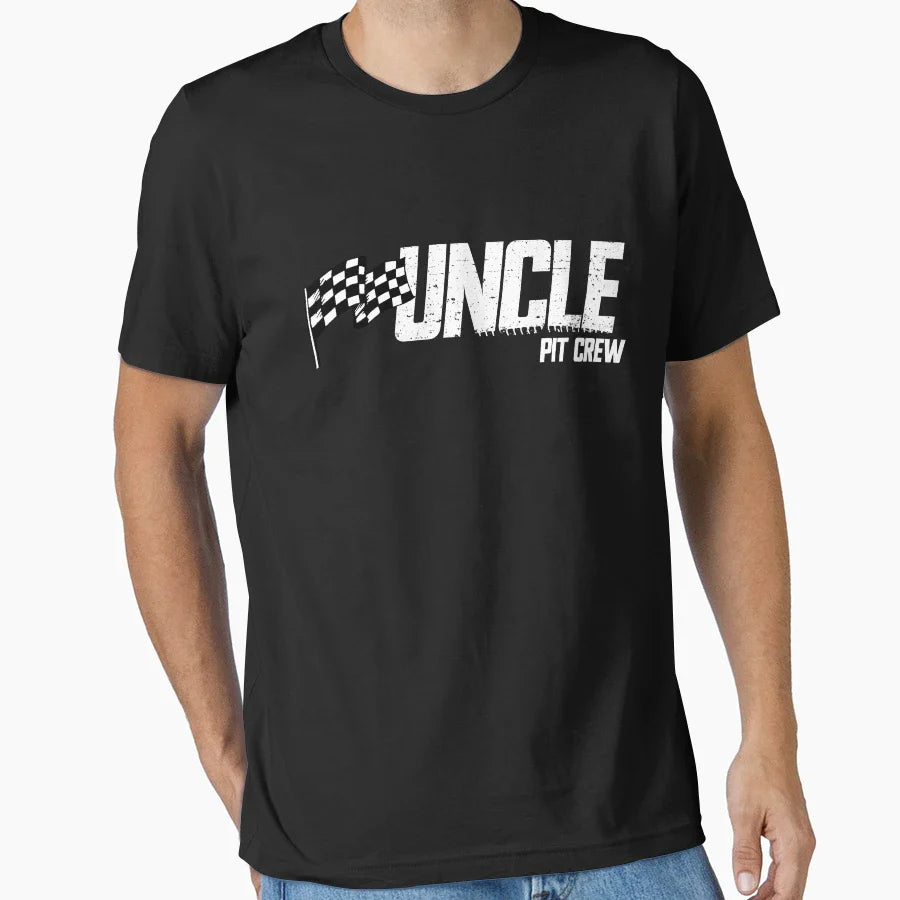 Pit Crew Uncle Race Birthday T-Shirt - Aesthetic Graphic for Adults