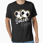 Leopard Soccer Sister Heart T-Shirt - Trendy Graphic Men Women