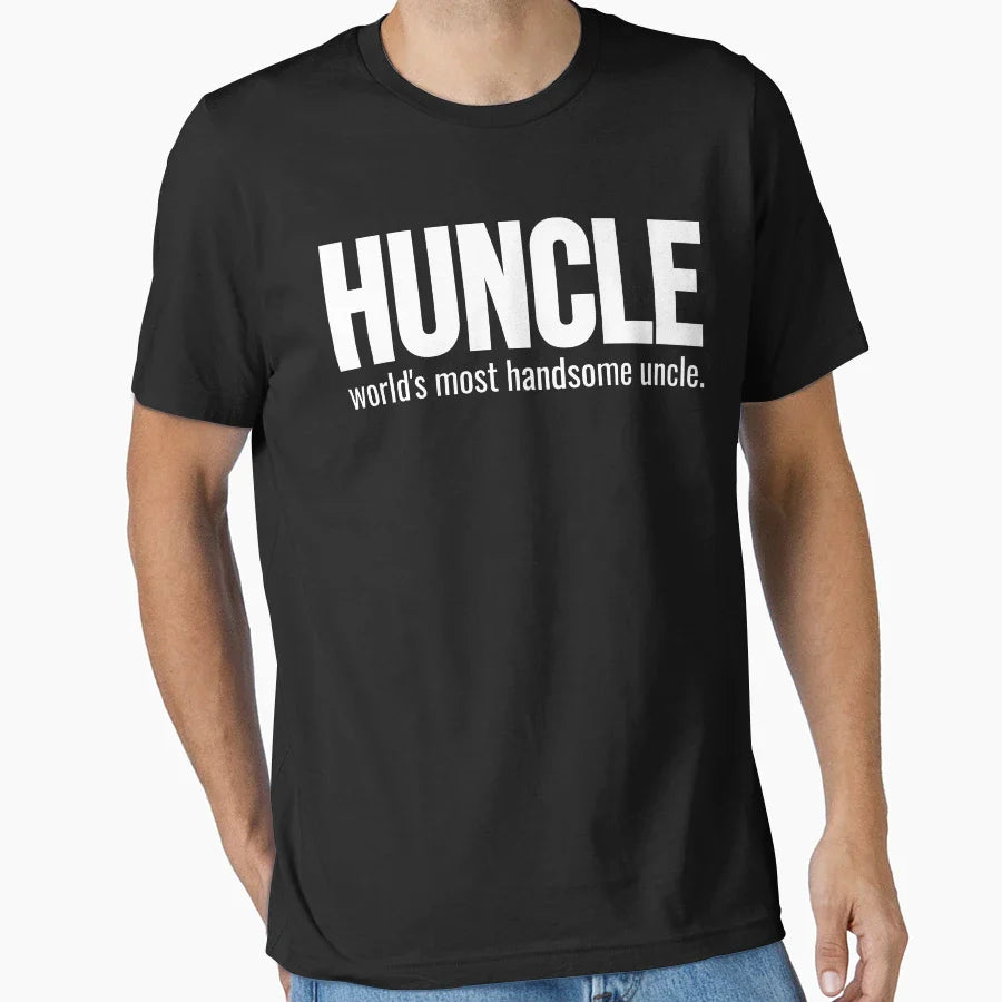 Huncle Funny Uncle Hunk Uncle T-Shirt - Fun Novelty Design Unisex