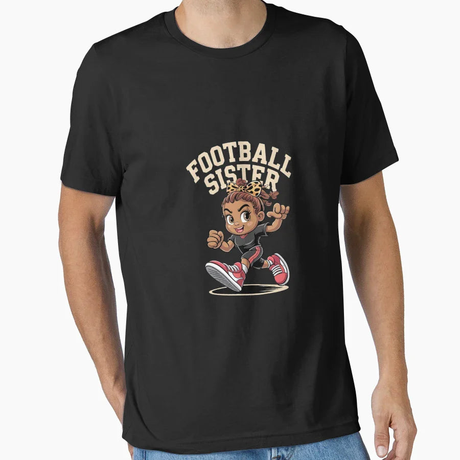 Fun Football Sister Coquette Bow T-Shirt - Fun Novelty Design Men Women