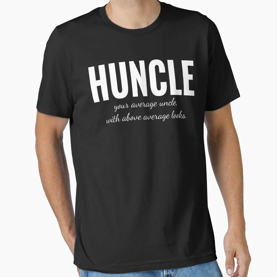 Huncle Funny Uncle Hunk Uncle T-Shirt - Graphic Print for Adults