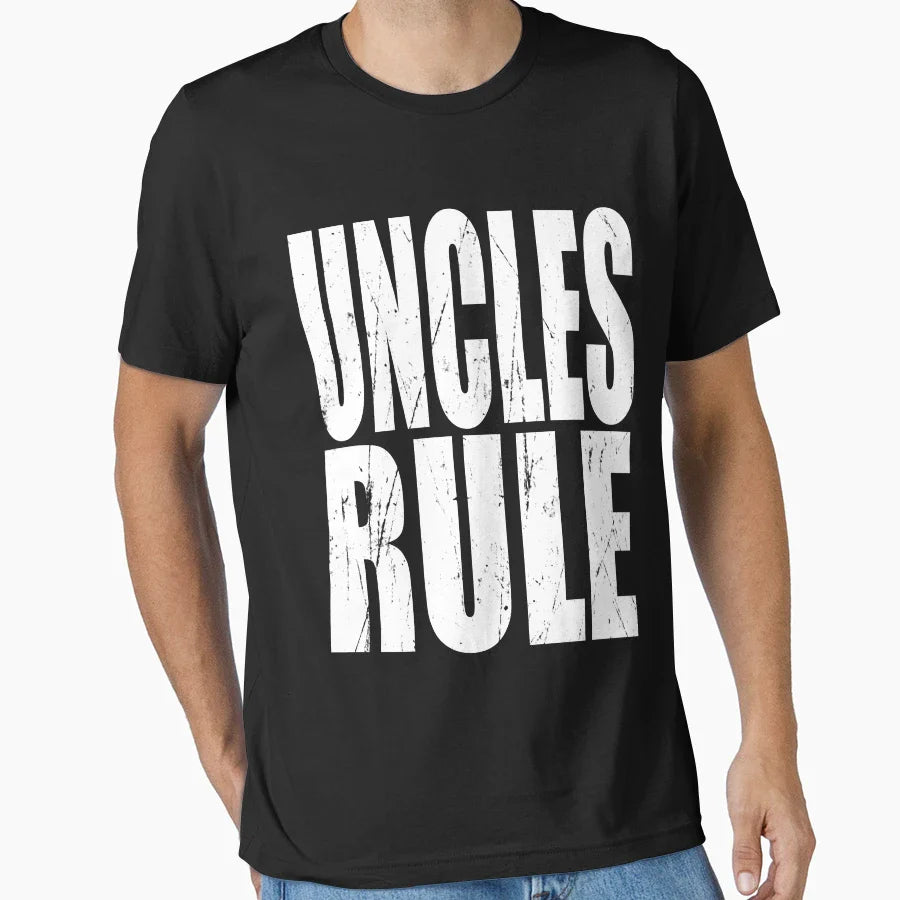 Uncles Rule Uncle Funny T Shirts Funny T-Shirt - Trendy Graphic Unisex