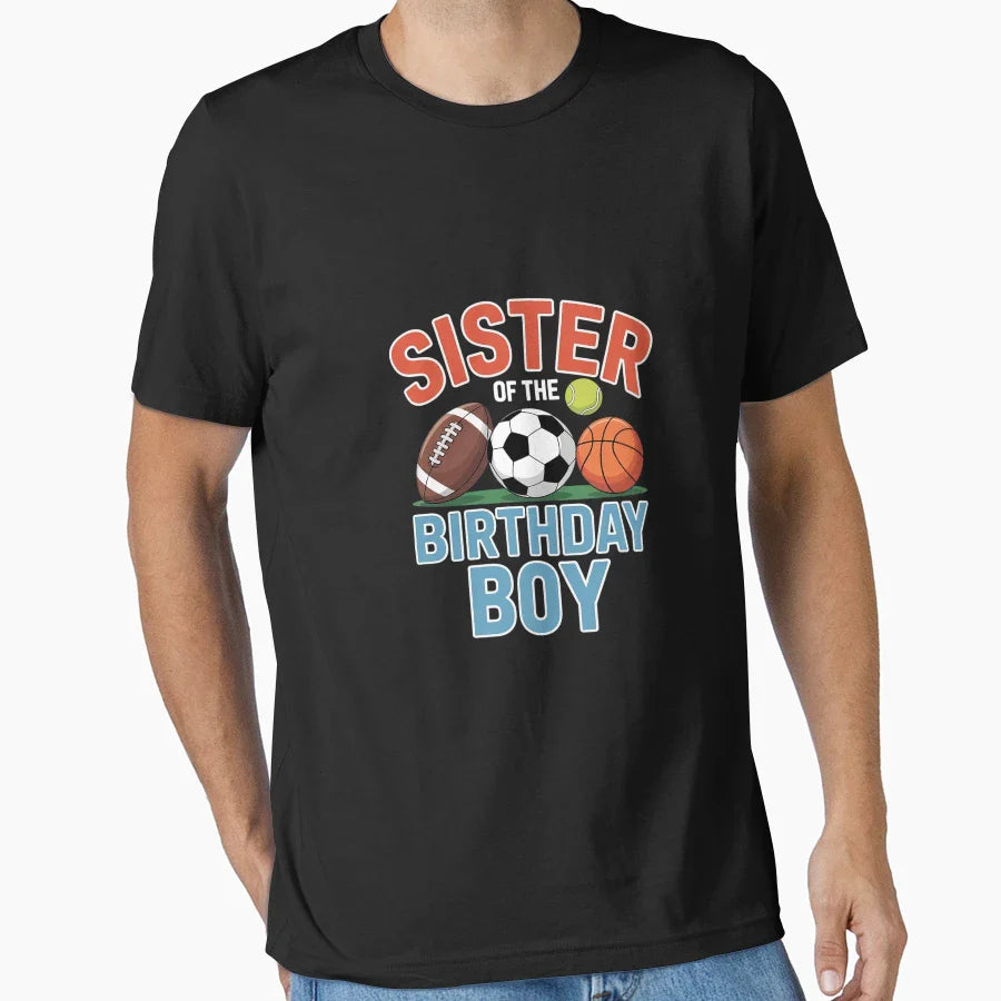Sister Birthday Sports Matching Family T-Shirt - Custom Art Print Unisex