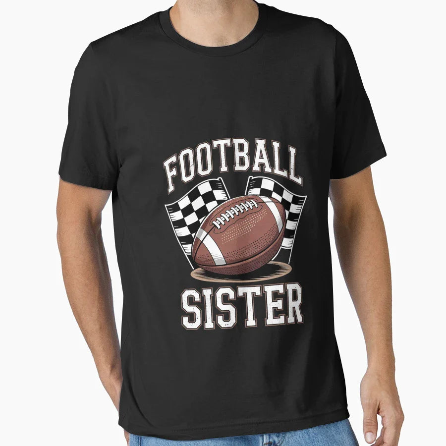American Football Sister T-Shirt - Casual Everyday Wear for Adults