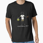 Funny Football Guy Illustrated Football T-Shirt - Unique Graphic Unisex