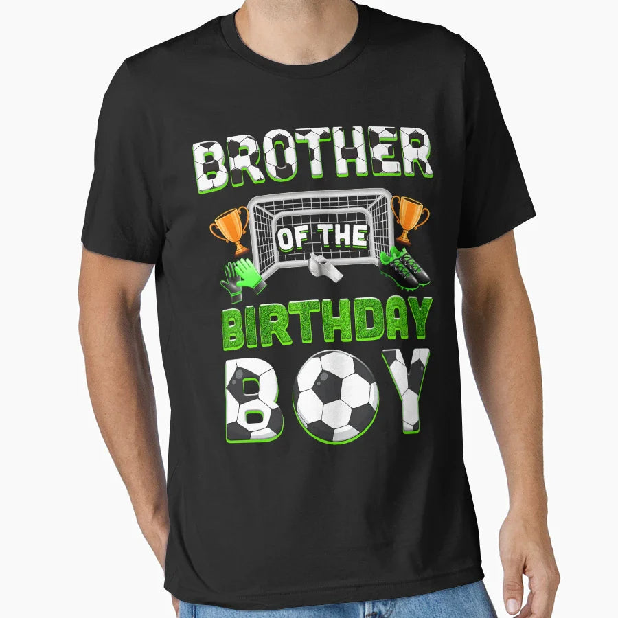 Brother Birthday Soccer Family Matching T-Shirt - Trendy Graphic Men Women