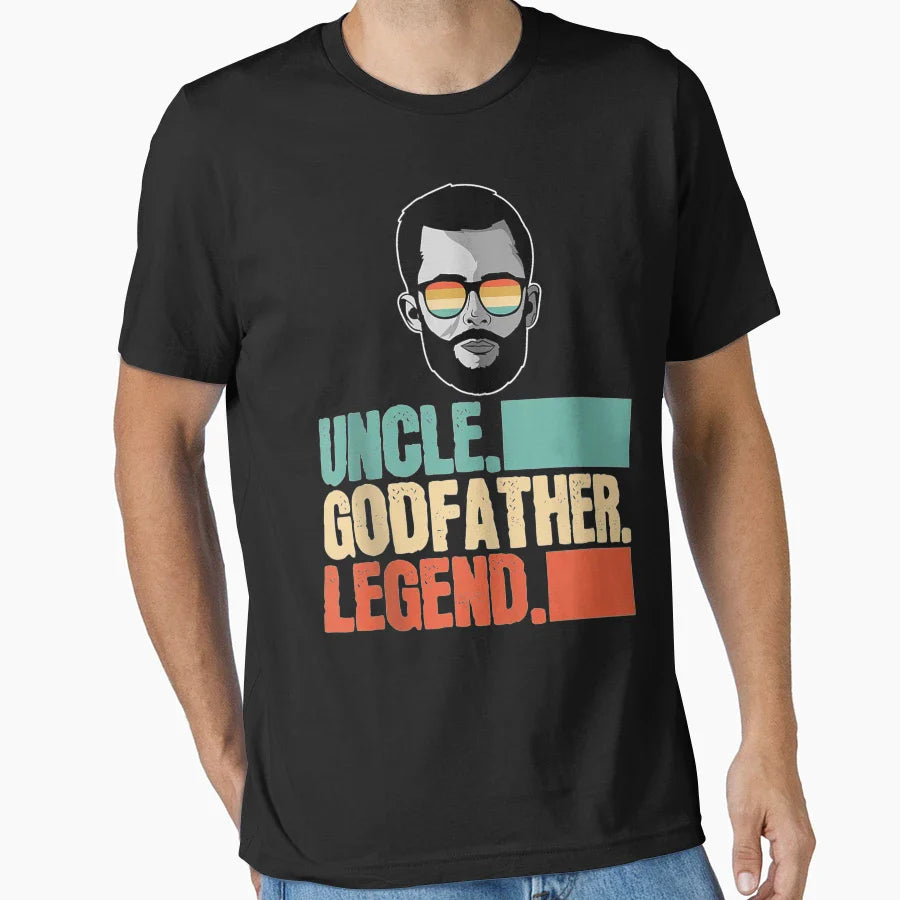 Uncle Godfather Legend Family Baptism T-Shirt - Minimalist Print Unisex