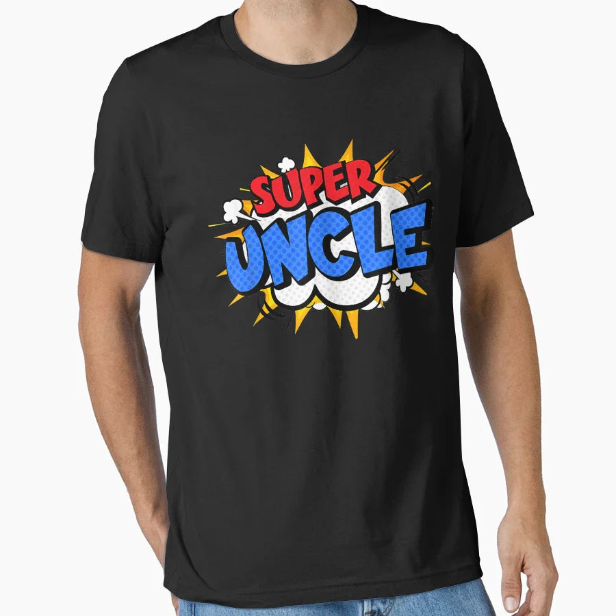 Mens Super Uncle Funny Comic T-Shirt - Casual Everyday Wear for Adults
