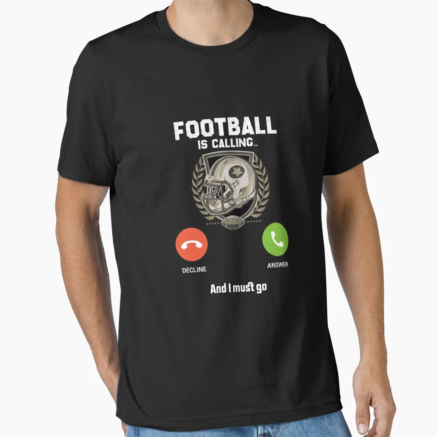 Football Is Calling And I Must Go Funny T-Shirt - Graphic Print Men Women