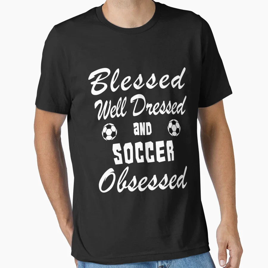 Soccer Player Birthday Blessed Dressed T-Shirt - Novelty Apparel Unisex