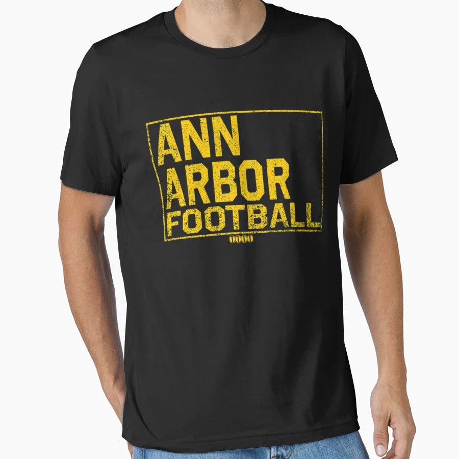 Ann Arbor Football College Town Located T-Shirt - Graphic Print for Adults