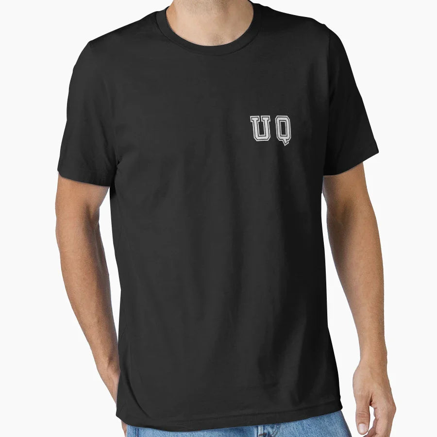 U Q Varsity Initials Varsity Letters T-Shirt - Trendy Graphic Unisex