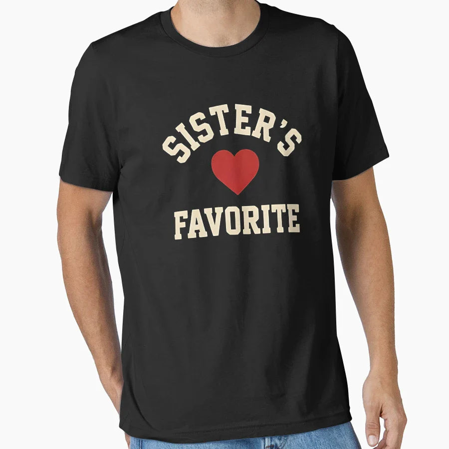 Sisters Favorite Heart Sibling Love T-Shirt - Novelty Apparel Unisex