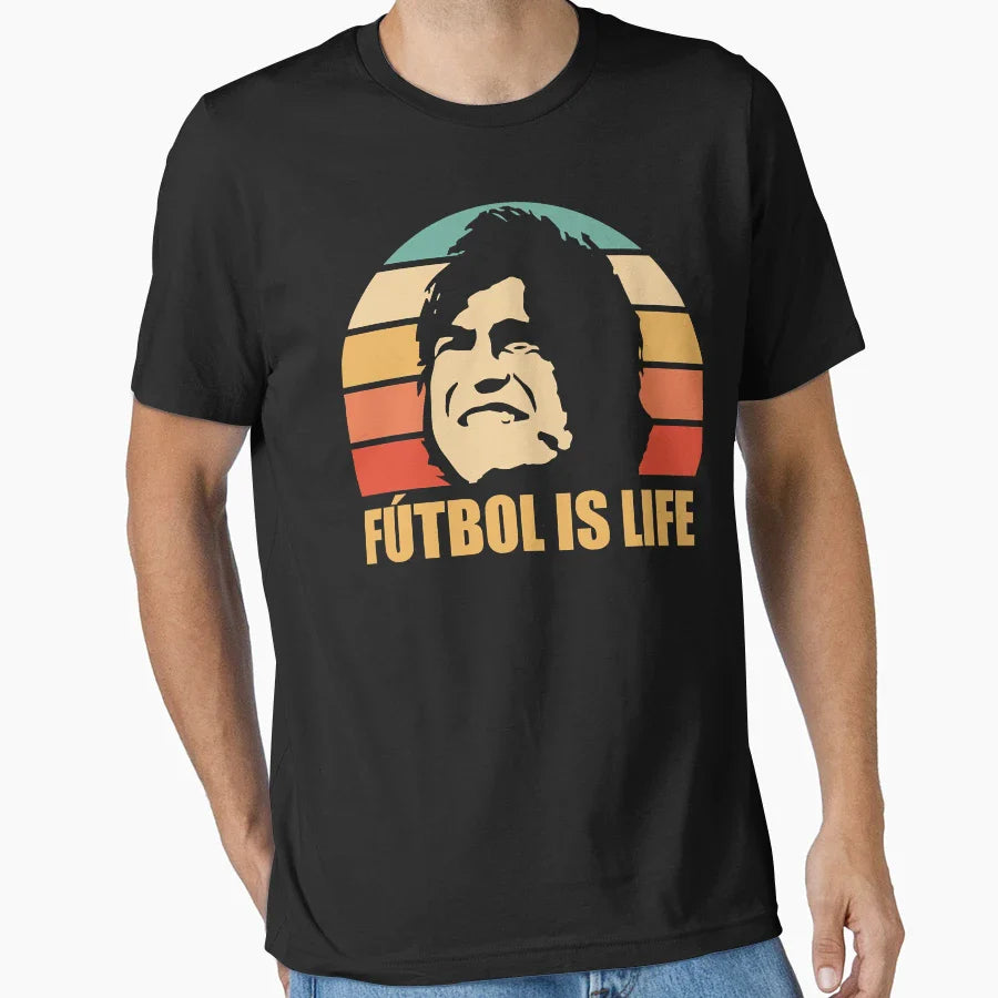 Futbol Is Lif E T-Shirt - Novelty Apparel for Adults
