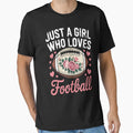 Just Who Loves American Football Flowers T-Shirt - Graphic Print Unisex
