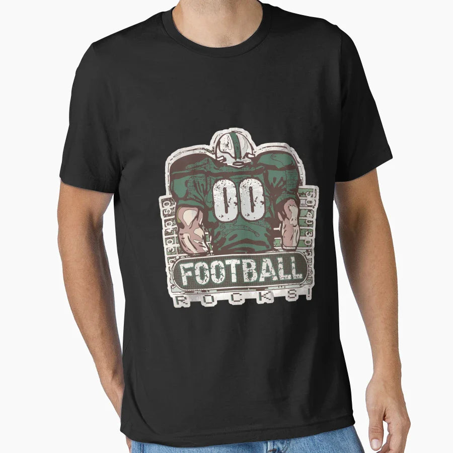 00 Football Rocks Green Team T-Shirt - Graphic Print Unisex
