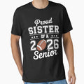Senior Football Sister Class 2026 T-Shirt - Custom Art Print for Adults