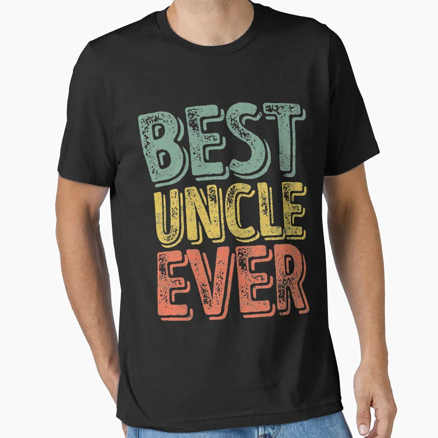 Best Uncle Ever Funny Gift Fathers T-Shirt - Minimalist Print for Adults