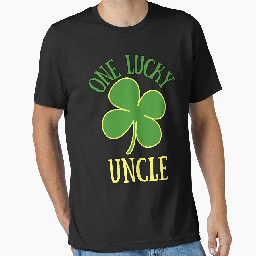 One Lucky Uncle T-Shirt - Minimalist Print for Adults