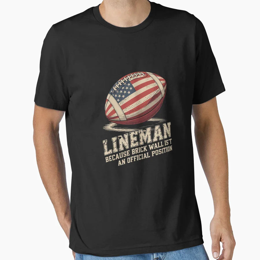 Football Lineman T-Shirt - Custom Art Print for Adults