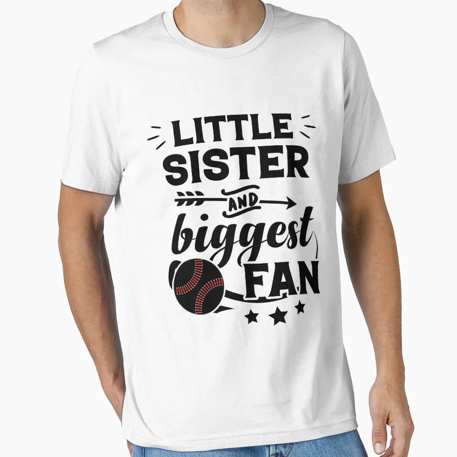 Little Sister And Biggest Fan T-Shirt - Minimalist Print Men Women