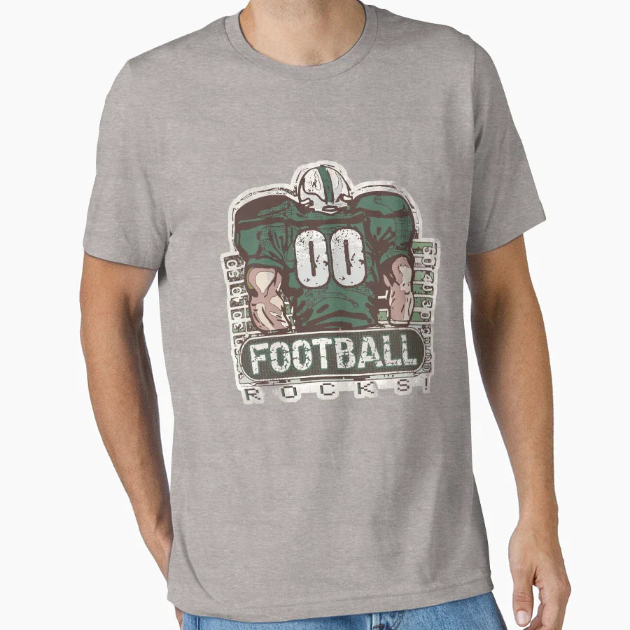 00 Football Rocks Green Team T-Shirt - Trendy Graphic Unisex