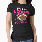 This Loves Football Womens T-Shirt - Custom Art Print for Adults