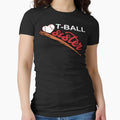 T Ball Sister Art Female Sibling T-Shirt - Minimalist Print for Adults
