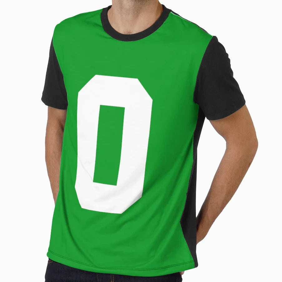 Number 0 Sports Green T-Shirt - Trendy Graphic for Adults