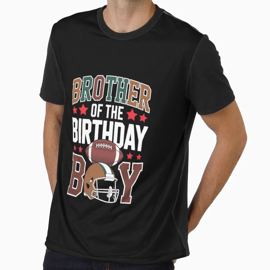 Brother Birthday Game Day Football T-Shirt - Graphic Print Unisex