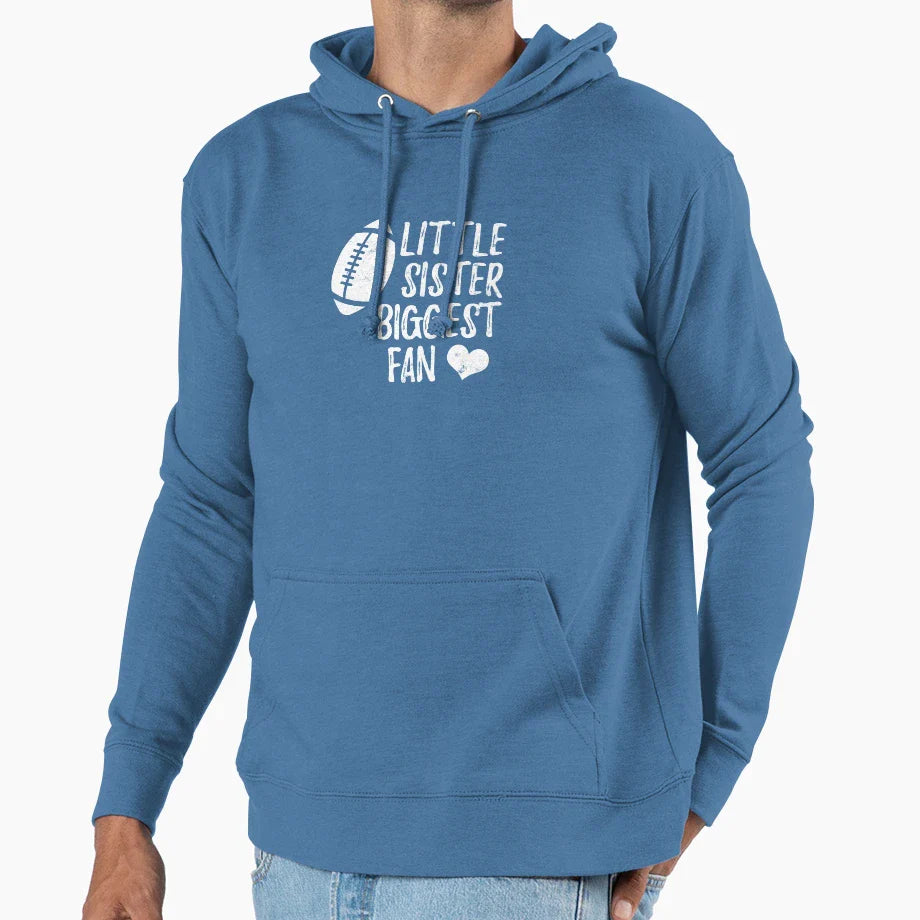 Little Sister Biggest Fan Hoodie - Unique Graphic Men Women
