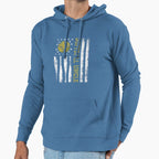 Distressed Usa American Flag Softball Uncle Hoodie - Unique Graphic Unisex