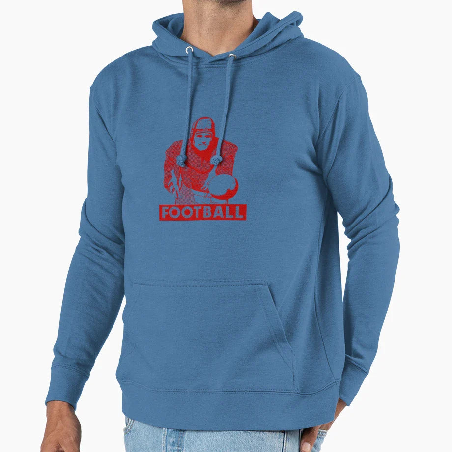 1930 Football Player Hoodie - Casual Everyday Wear for Adults