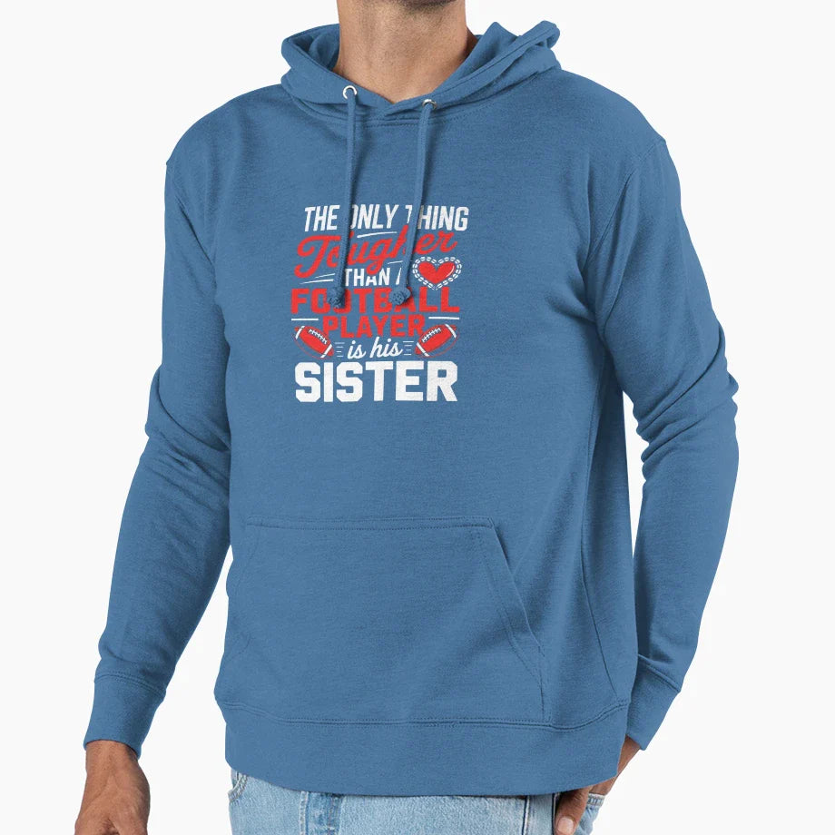Football Sister Proud Football Players Hoodie - Trendy Graphic for Adults