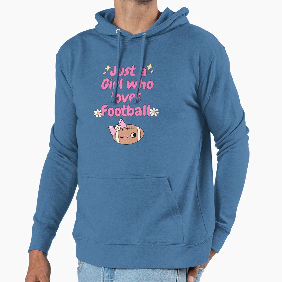 Just Gril Who Loves Football Hoodie - Streetwear Style Men Women