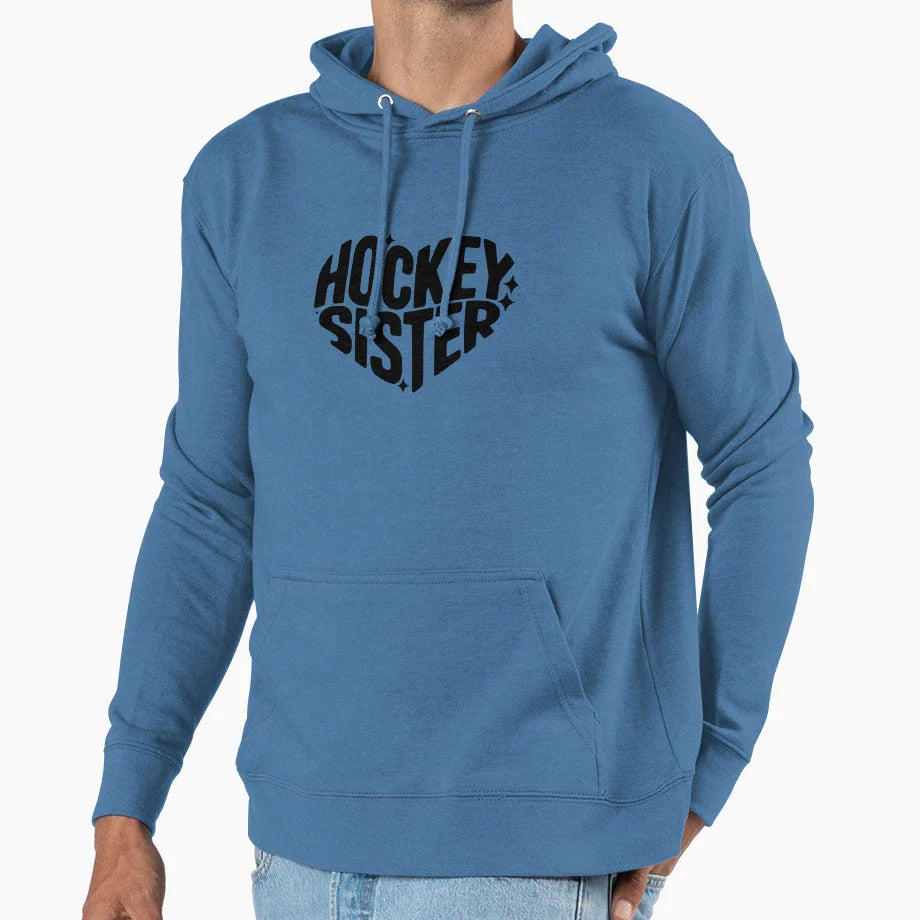 Hockey Sister Hoodie - Minimalist Print Men Women