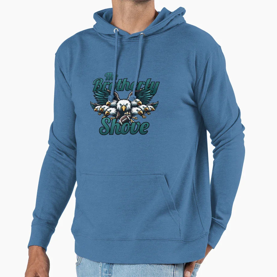 Philadelphia Brotherly Shove Hoodie - Trendy Graphic for Adults