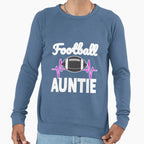 Football Auntie Heartbeat Sweatshirt - Fun Novelty Design Unisex