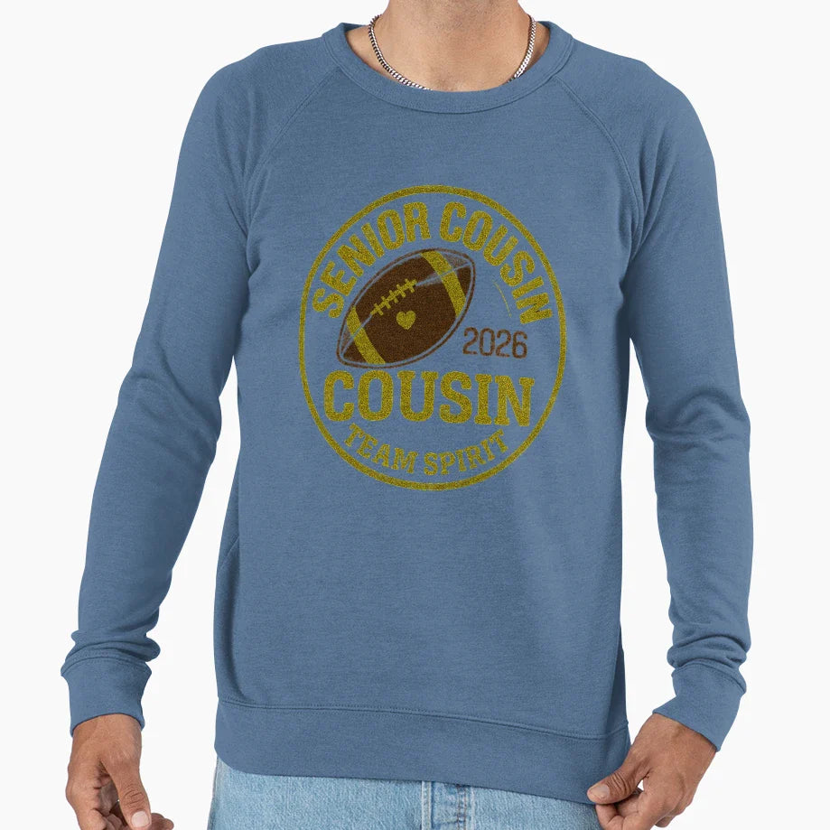 Senior Cousin Team Spirit Champion Sweatshirt - Graphic Print Unisex