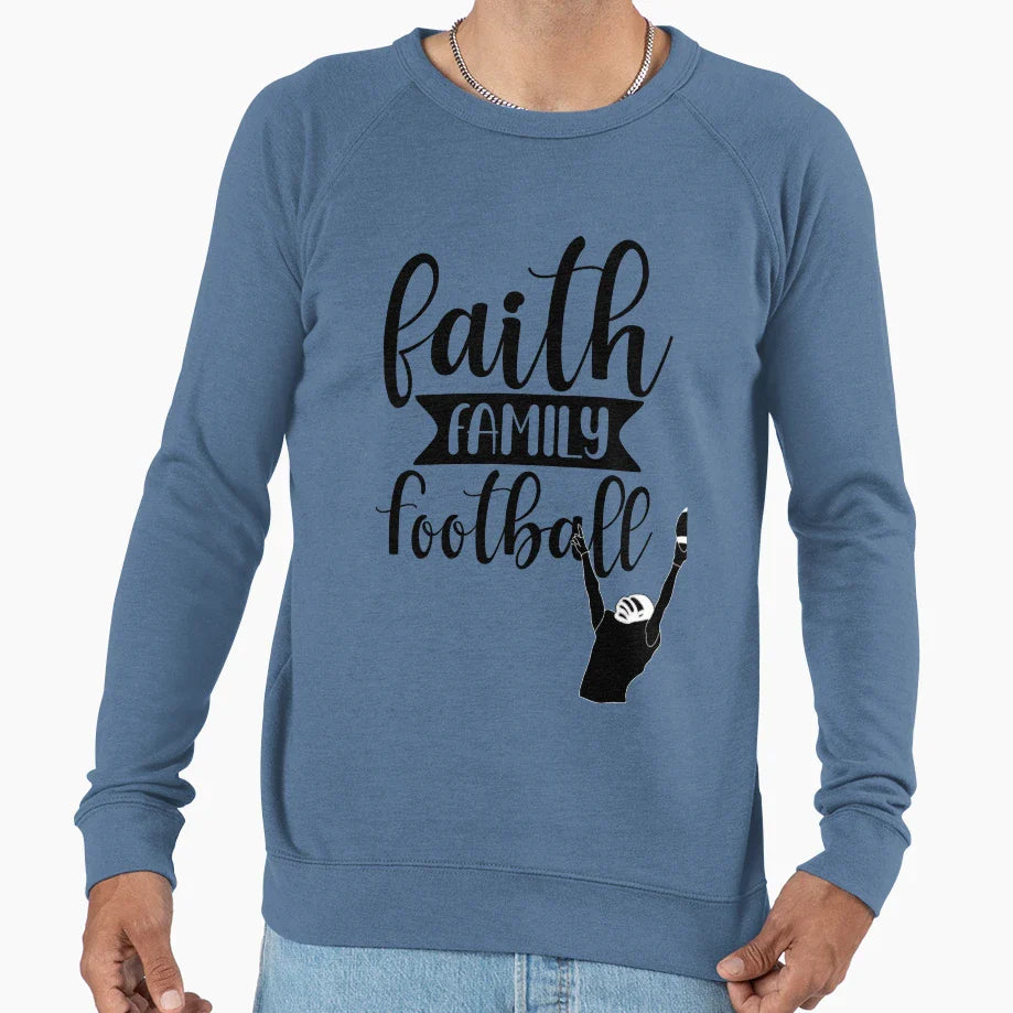 Faith Family Football Sweatshirt - Fun Novelty Design Unisex