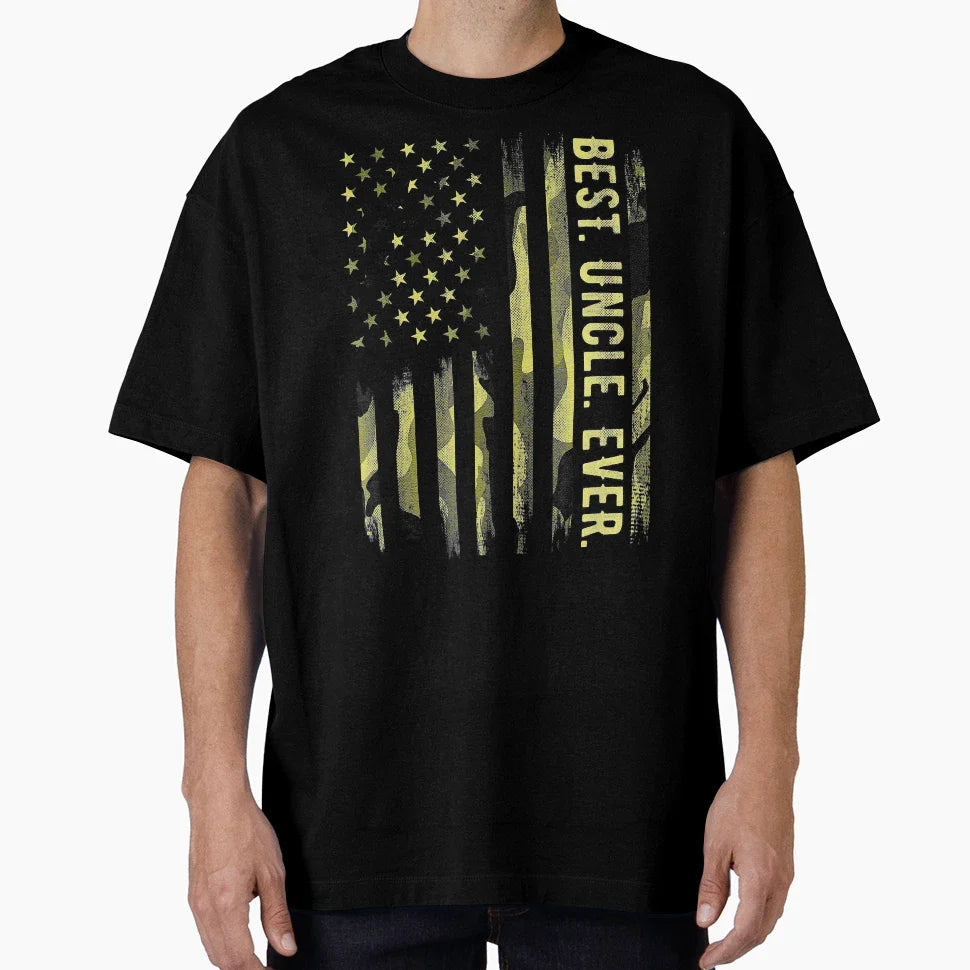 Mens Best Uncle Ever Veteran Uncle T-Shirt - Minimalist Print for Adults