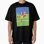 American Football Player Catching T-Shirt - Aesthetic Graphic for Adults