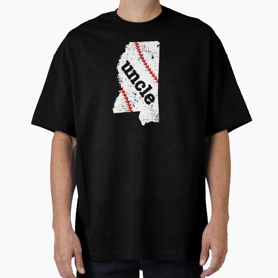 Softball Uncle Mississippi Baseball Uncle T-Shirt - Graphic Print Men Women