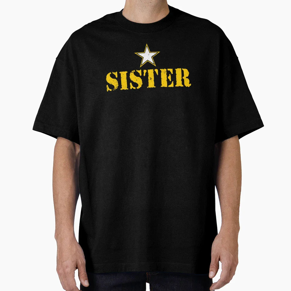 Proud Army Sister Army Shirts Army T-Shirt - Fun Novelty Design Unisex