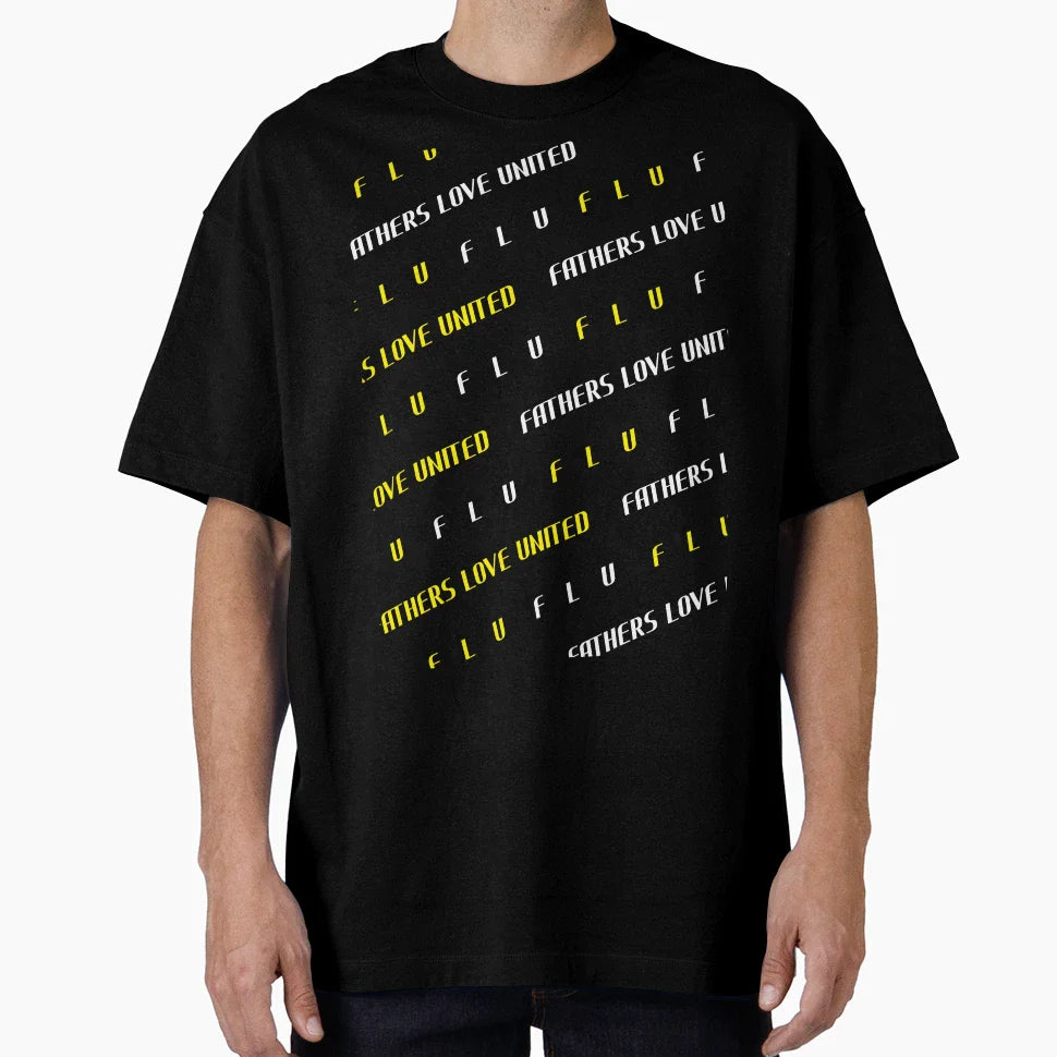 F L U Cross Stitch T-Shirt - Casual Everyday Wear for Adults