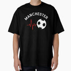 Manchester Football Love Heart Beat Ekg T-Shirt - Novelty Apparel Men Women